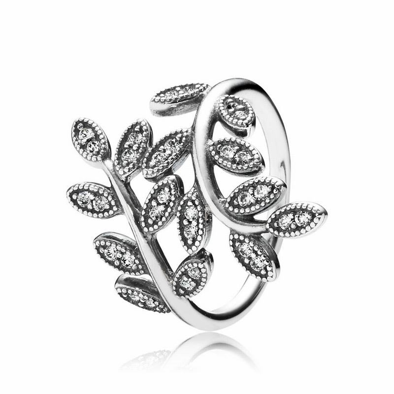 Pandora Sparkling Leaves Stackable Ring Clearance NZ, Sterling Silver (601437-XUG)